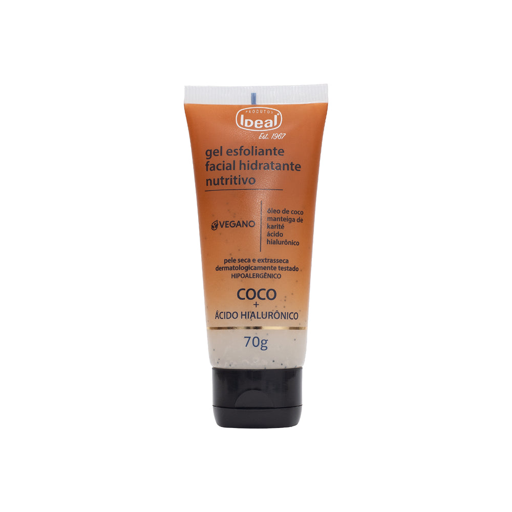 Gel Esfoliante Facial Hidratante Nutritivo Coco + Ácido Hialurônico - 70G
