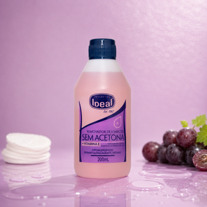 Removedor de Esmaltes Sem Acetona + Vitamina E  - 200mL